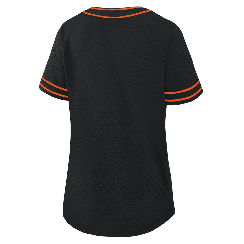 Baltimore Orioles Fanatics Women's Diva Race Ahead Raglan V-Neck T-Shirt - Black - Fanatics on Sale