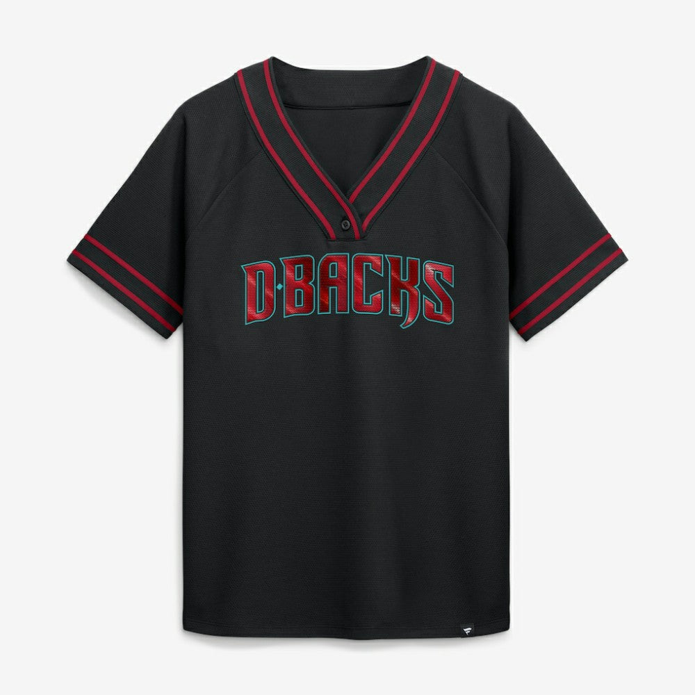 Arizona Diamondbacks Fanatics Women's Diva Race Ahead Raglan V-Neck T-Shirt - Black - Fanatics on Sale