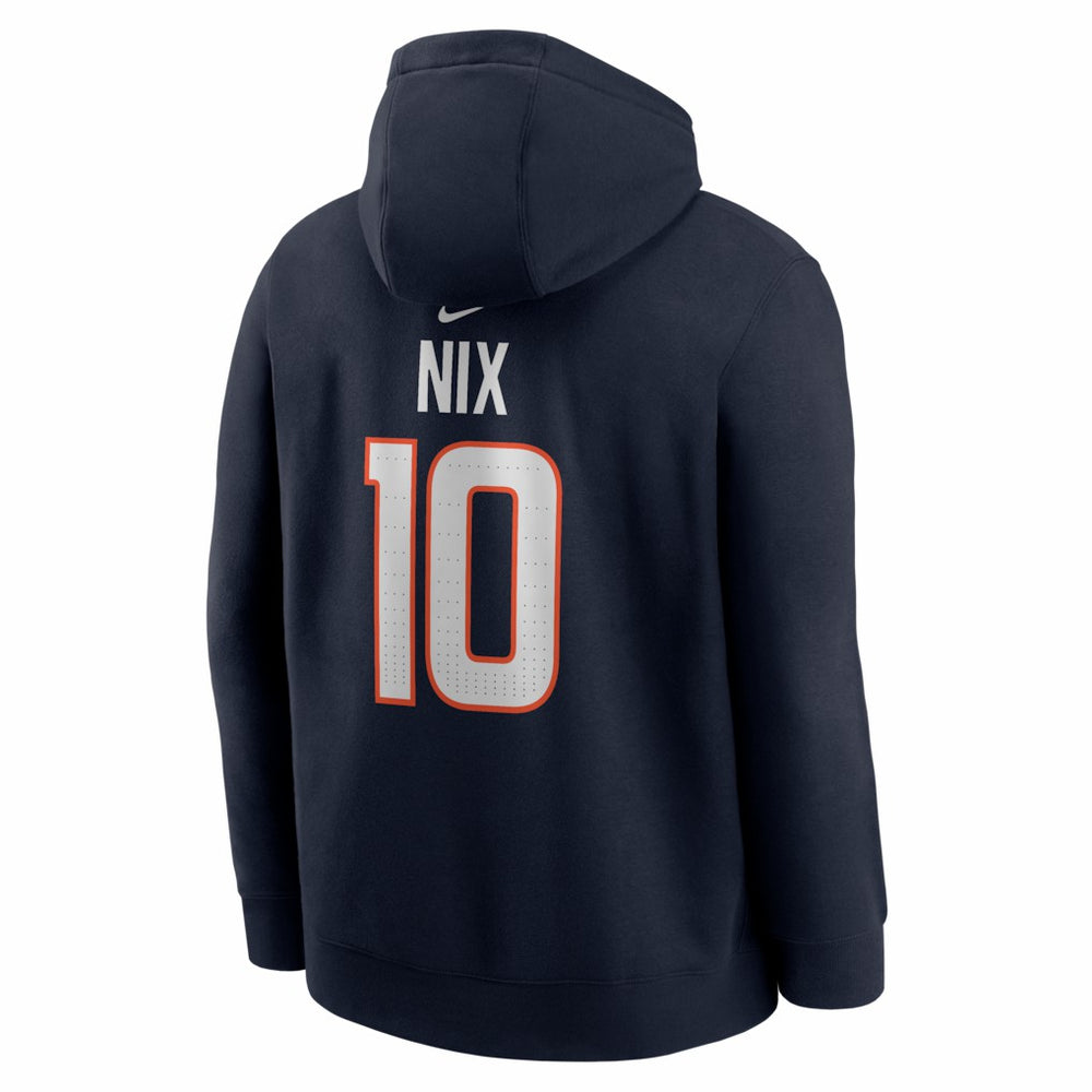 Nike Bo Nix Denver Broncos Name & Number Fleece Hoodie Navy