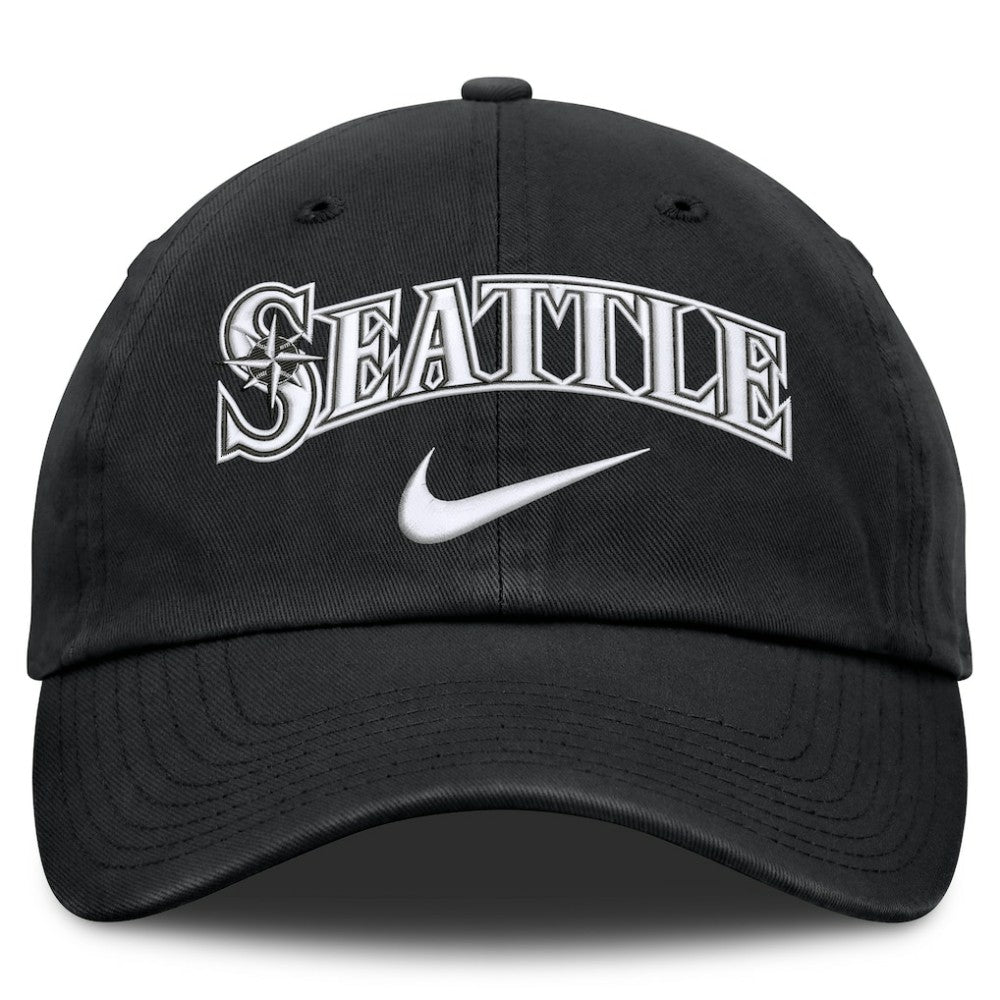 Seattle Mariners Nike Primetime Club Adjustable Hat - Black - Nike Lifestyle