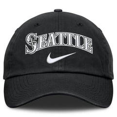 Seattle Mariners Nike Primetime Club Adjustable Hat - Black - Nike Lifestyle
