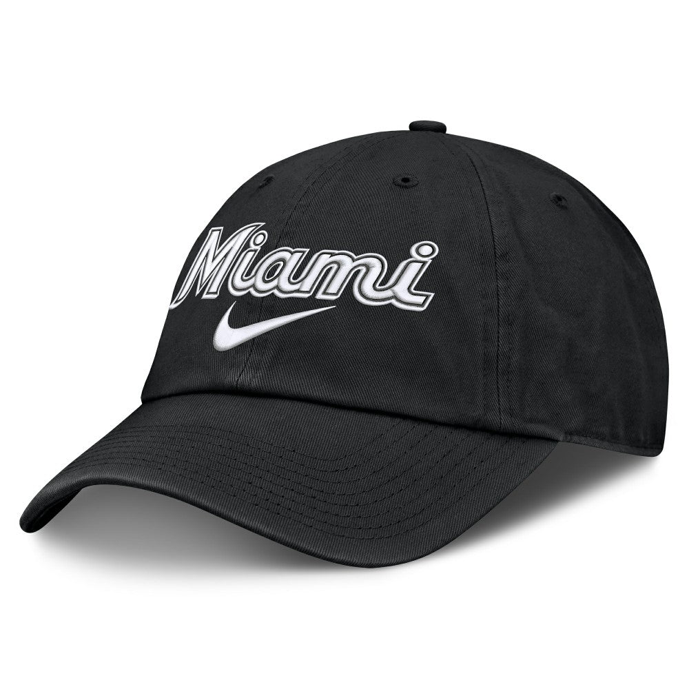 Miami Marlins Nike Primetime Club Adjustable Hat - Black - Nike Discount