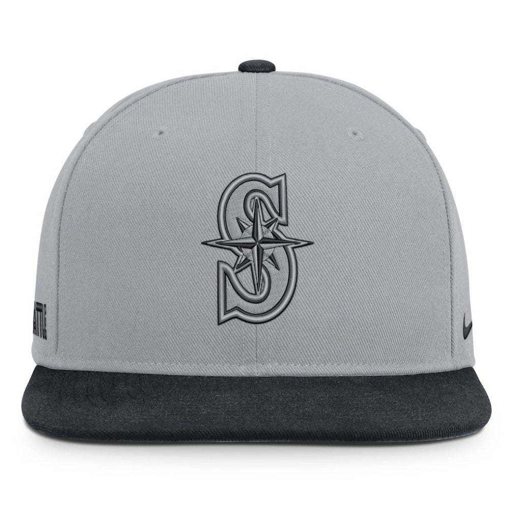 Seattle Mariners Nike Primetime Pro Dri-FIT Snapback Hat - Gray/Navy - Nike on Sale