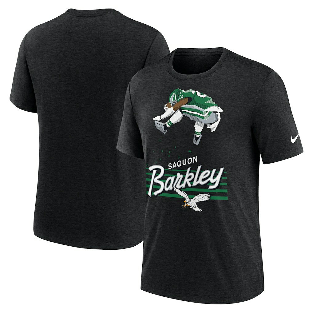 Nike Saquon Barkley Philadelphia Eagles Player Graphic T-Shirt Heather Black