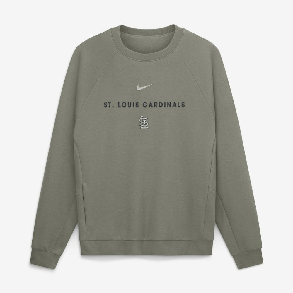 St. Louis Cardinals Nike Statement Primary Raglan Dri-FIT Sweatshirt - Olive - Nike Sale