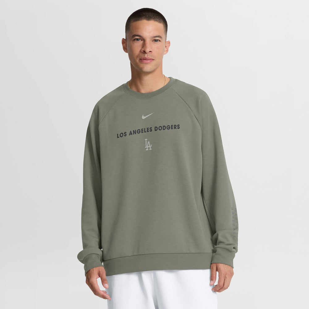 Los Angeles Dodgers Nike Statement Primary Raglan Dri-FIT Sweatshirt - Olive - Nike Discount