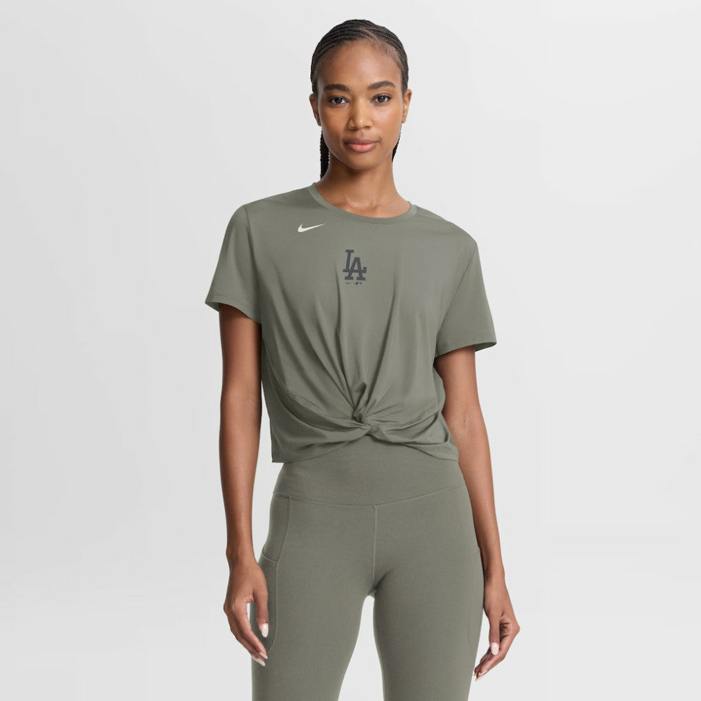 Los Angeles Dodgers Nike Women's One Twist Dri-FIT Cropped T-Shirt - Olive - Nike Online