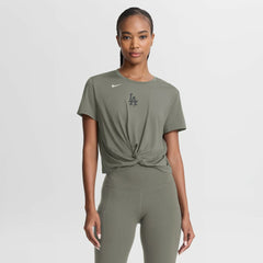 Los Angeles Dodgers Nike Women's One Twist Dri-FIT Cropped T-Shirt - Olive - Nike Online