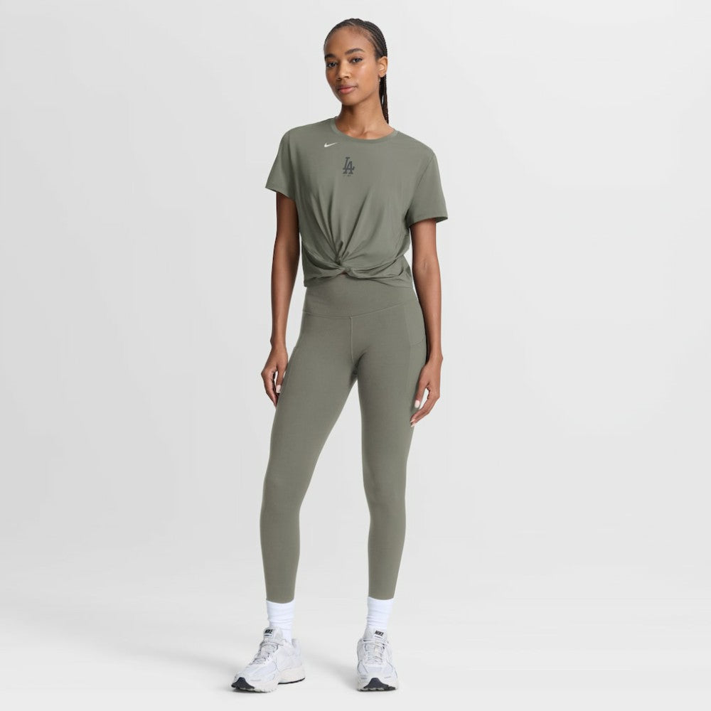 Los Angeles Dodgers Nike Women's One Twist Dri-FIT Cropped T-Shirt - Olive - Nike Online