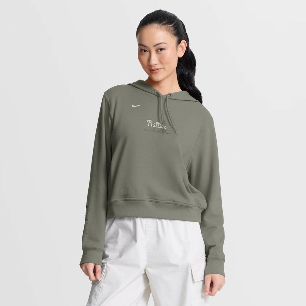 Philadelphia Phillies Nike Women's One Tri-Blend Dri-FIT Hoodie - Olive - Nike Online
