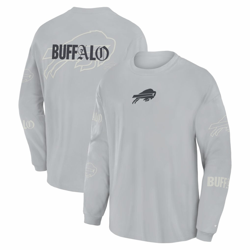 Fanatics Buffalo Bills Oversized Type Play Long Sleeve T-Shirt Gray