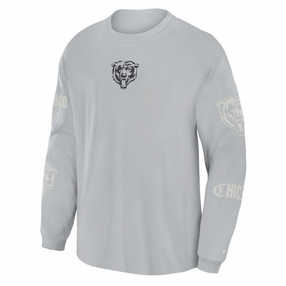 Fanatics Chicago Bears Oversized Type Play Long Sleeve T-Shirt Gray