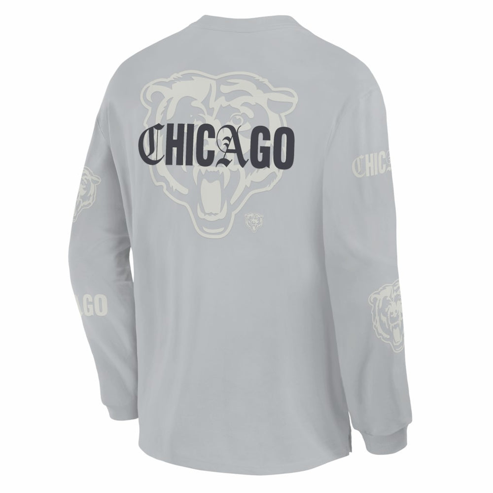 Fanatics Chicago Bears Oversized Type Play Long Sleeve T-Shirt Gray