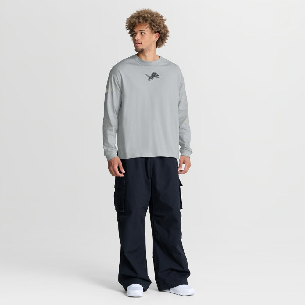 Fanatics Detroit Lions Oversized Type Play Long Sleeve T-Shirt Gray