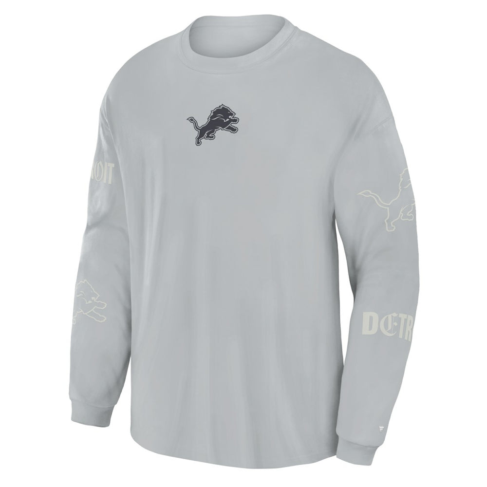 Fanatics Detroit Lions Oversized Type Play Long Sleeve T-Shirt Gray