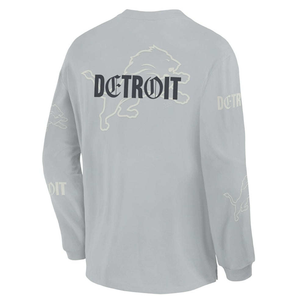 Fanatics Detroit Lions Oversized Type Play Long Sleeve T-Shirt Gray