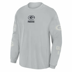 Fanatics Green Bay Packers Oversized Type Play Long Sleeve T-Shirt Gray