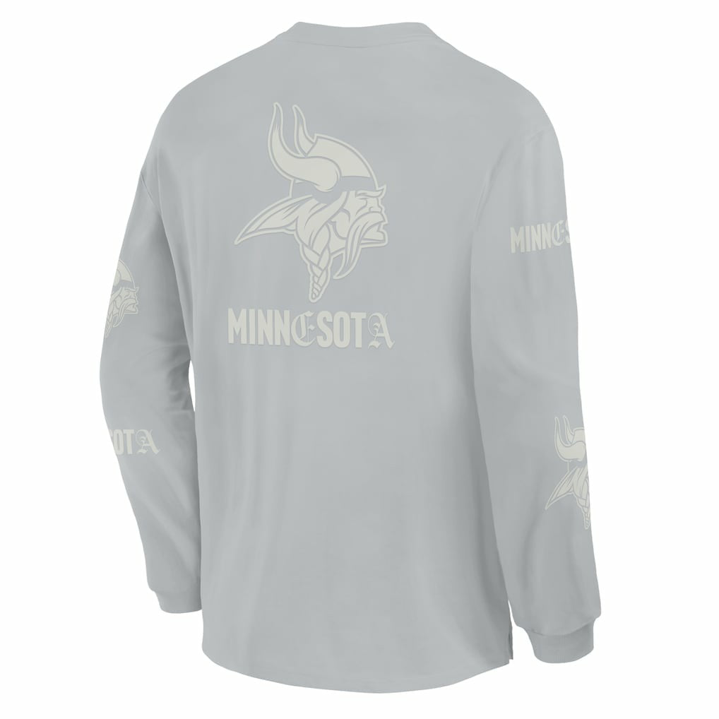 Fanatics Minnesota Vikings Oversized Type Play Long Sleeve T-Shirt Gray