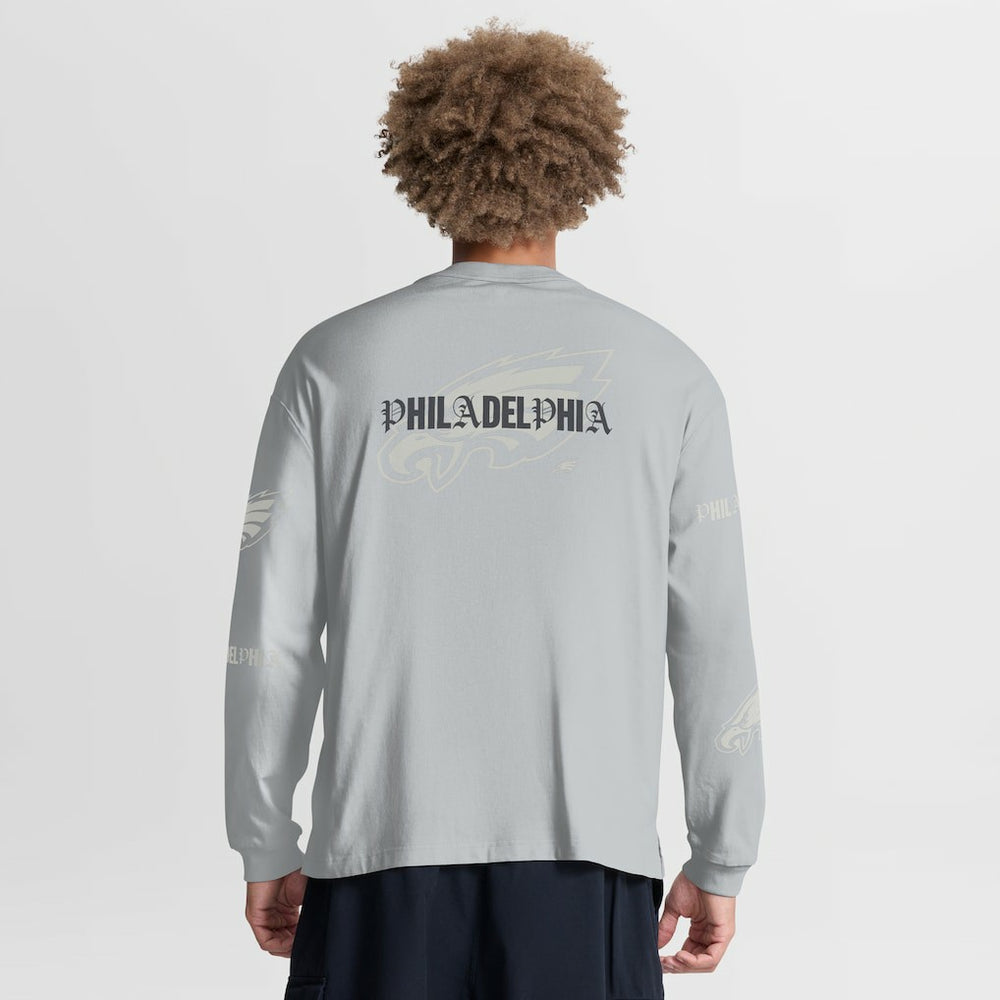 Fanatics Philadelphia Eagles Oversized Type Play Long Sleeve T-Shirt Gray