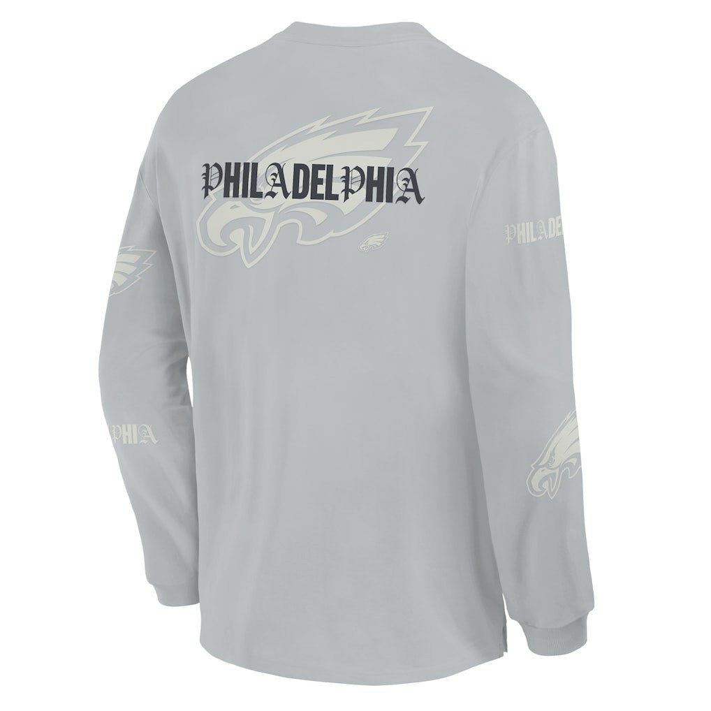 Fanatics Philadelphia Eagles Oversized Type Play Long Sleeve T-Shirt Gray
