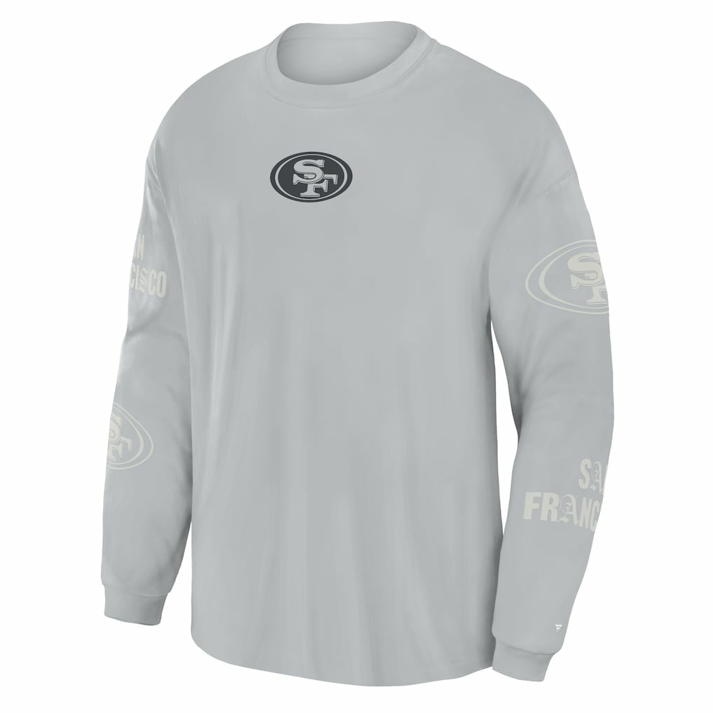 Fanatics San Francisco 49ers Oversized Type Play Long Sleeve T-Shirt Gray