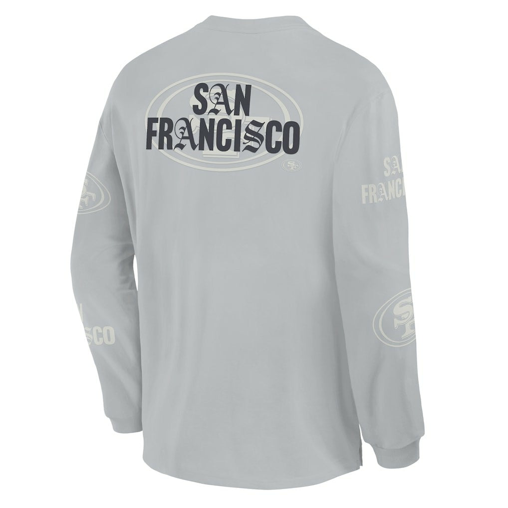 Fanatics San Francisco 49ers Oversized Type Play Long Sleeve T-Shirt Gray