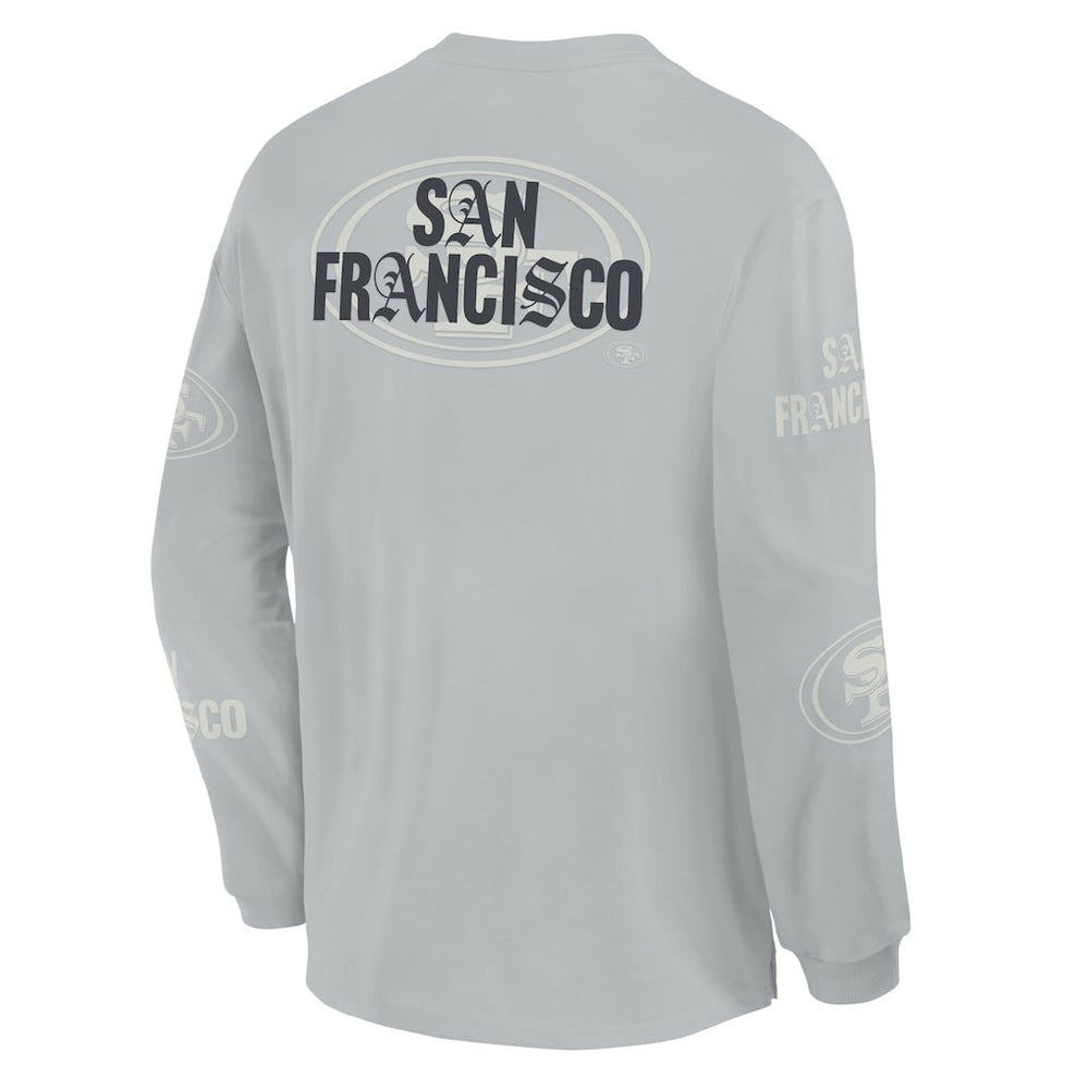 Fanatics San Francisco 49ers Oversized Type Play Long Sleeve T-Shirt Gray