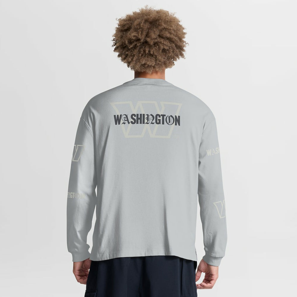 Fanatics Washington Commanders Oversized Type Play Long Sleeve T-Shirt Gray