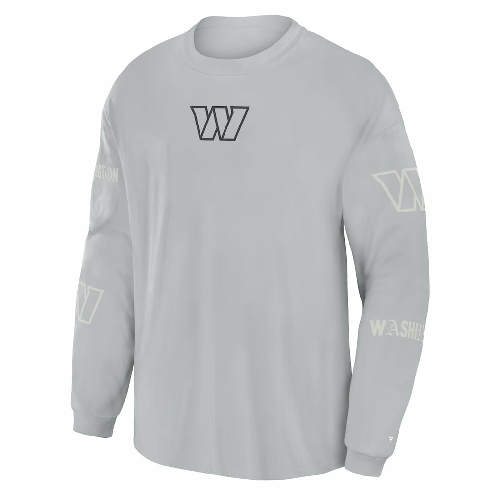 Fanatics Washington Commanders Oversized Type Play Long Sleeve T-Shirt Gray