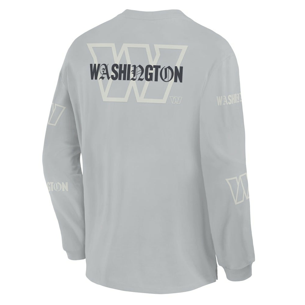 Fanatics Washington Commanders Oversized Type Play Long Sleeve T-Shirt Gray