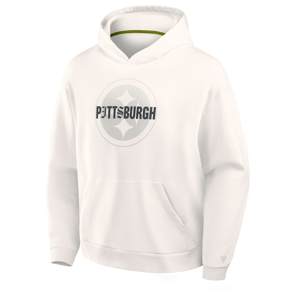 Fanatics Pittsburgh Steelers Oversized Type Play Location Hoodie Cream
