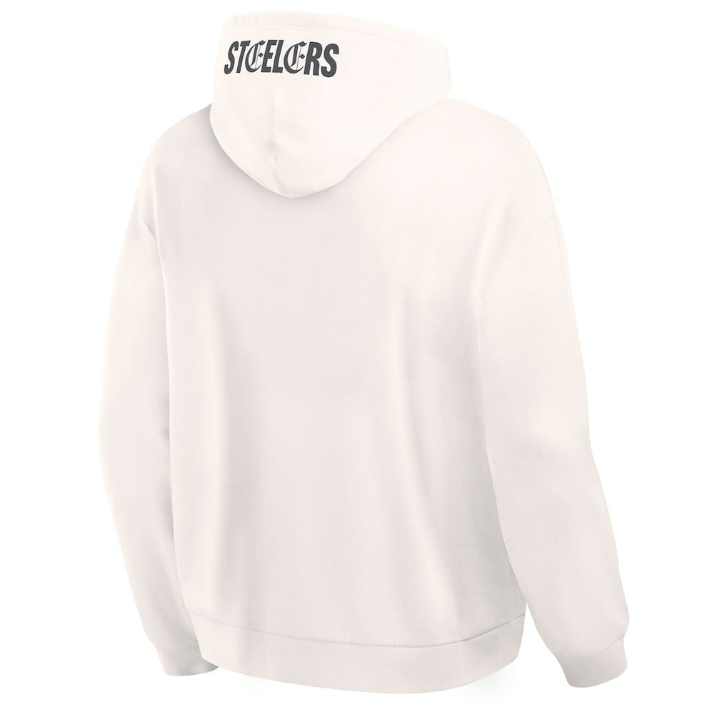 Fanatics Pittsburgh Steelers Oversized Type Play Location Hoodie Cream