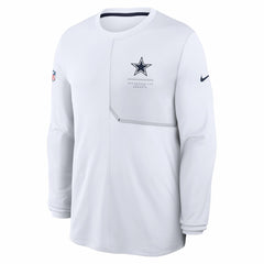 Nike Dallas Cowboys Sideline Coach UV Dri-FIT Long Sleeve Shirt White