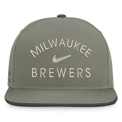 Milwaukee Brewers Nike Pro Dri-FIT Snapback Hat - Olive - Nike Discount