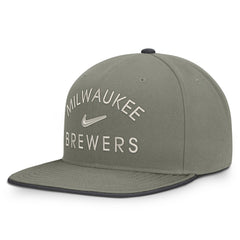 Milwaukee Brewers Nike Pro Dri-FIT Snapback Hat - Olive - Nike Discount
