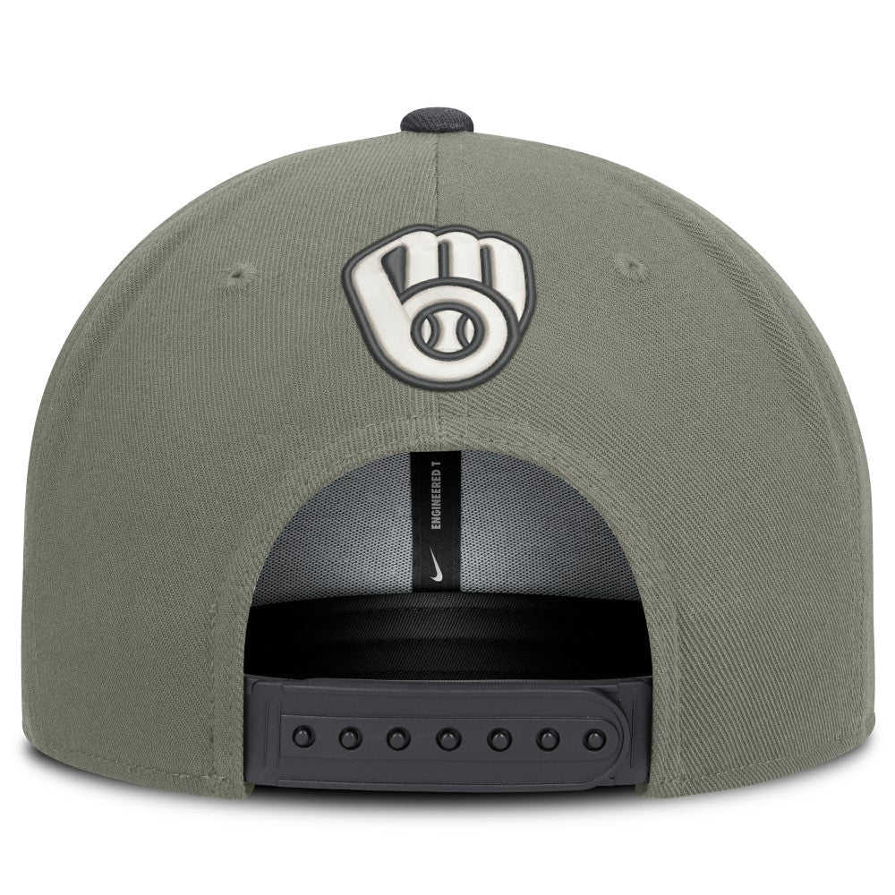 Milwaukee Brewers Nike Pro Dri-FIT Snapback Hat - Olive - Nike Discount