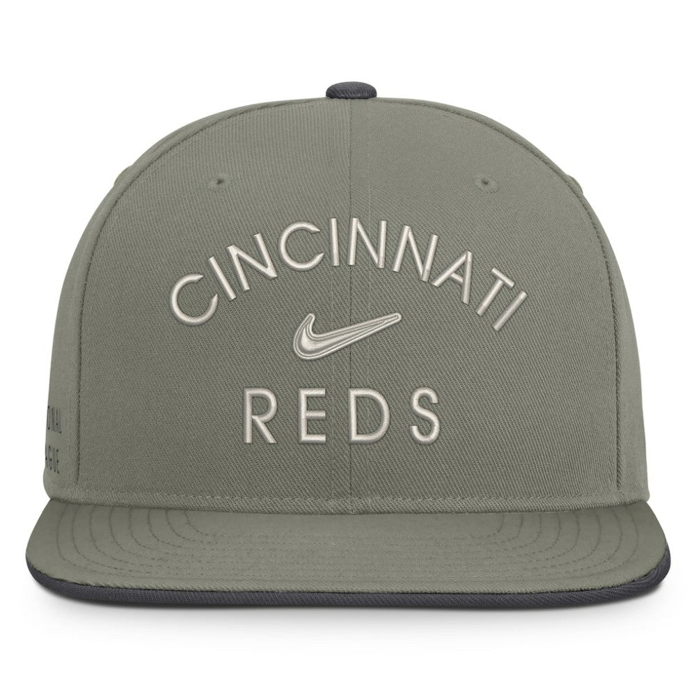 Cincinnati Reds Nike Pro Dri-FIT Snapback Hat - Olive - Nike Discount