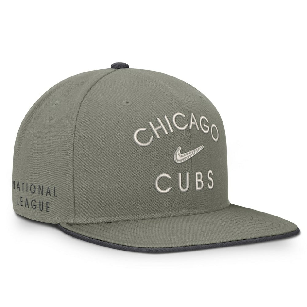 Chicago Cubs Nike Pro Dri-FIT Snapback Hat - Olive - Nike Discount