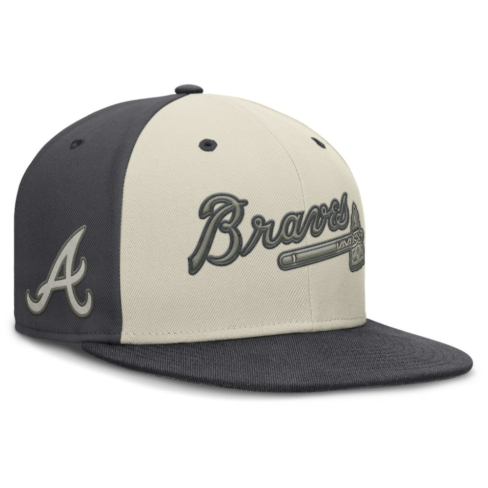 Atlanta Braves Nike Dri-FIT True Fitted Hat - Cream - Nike Sale
