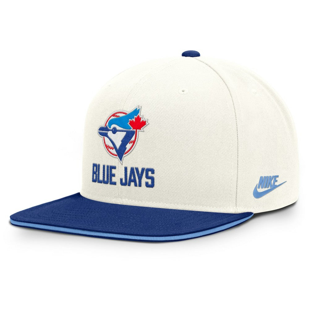 Toronto Blue Jays Nike Cooperstown Pro Dri-FIT Snapback Hat - Cream/Royal - Nike Discount