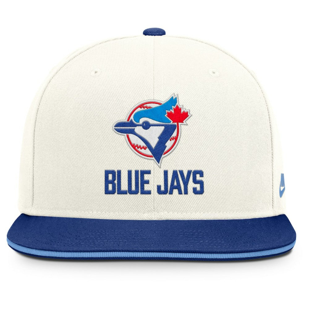 Toronto Blue Jays Nike Cooperstown Pro Dri-FIT Snapback Hat - Cream/Royal - Nike Discount