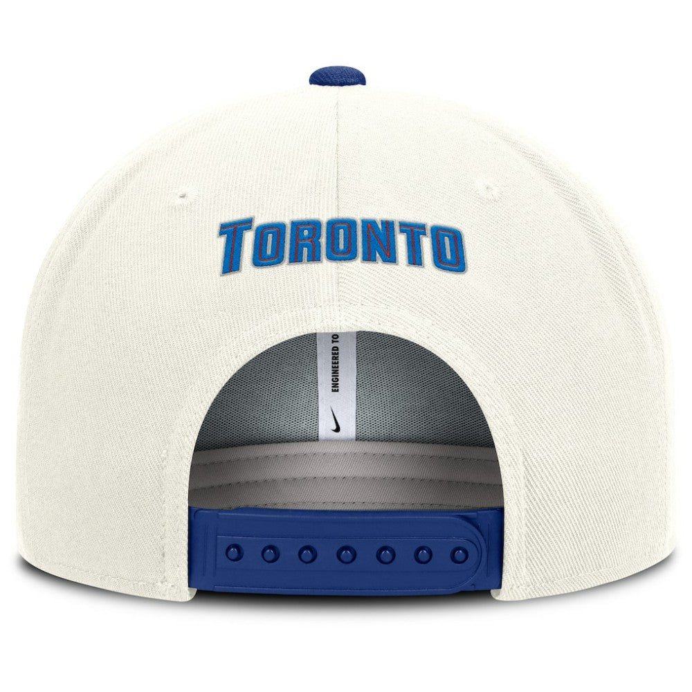Toronto Blue Jays Nike Cooperstown Pro Dri-FIT Snapback Hat - Cream/Royal - Nike Discount