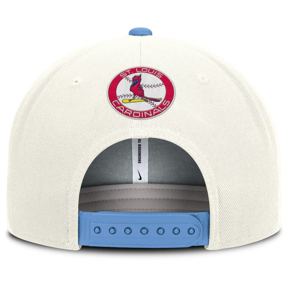 St. Louis Cardinals Nike Cooperstown Pro Dri-FIT Snapback Hat - Cream/Light Blue - Nike on Sale