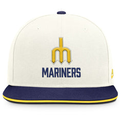 Seattle Mariners Nike Cooperstown Pro Dri-FIT Snapback Hat - Cream/Navy - Nike Lifestyle