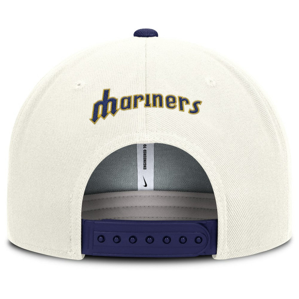 Seattle Mariners Nike Cooperstown Pro Dri-FIT Snapback Hat - Cream/Navy - Nike Lifestyle