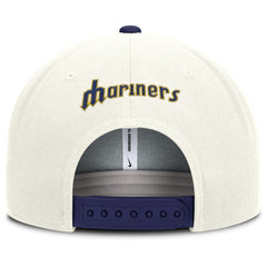 Seattle Mariners Nike Cooperstown Pro Dri-FIT Snapback Hat - Cream/Navy - Nike Lifestyle