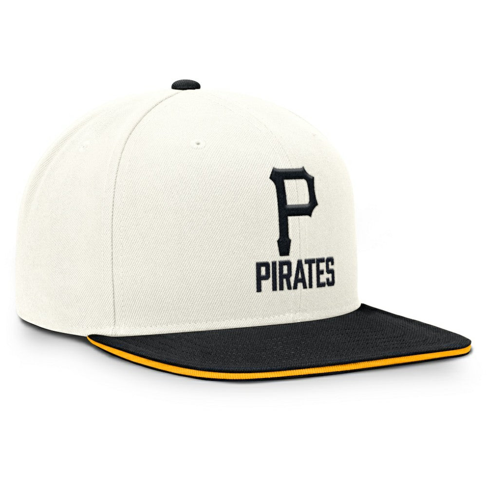 Pittsburgh Pirates Nike Cooperstown Pro Dri-FIT Snapback Hat - Cream/Black - Nike Sale