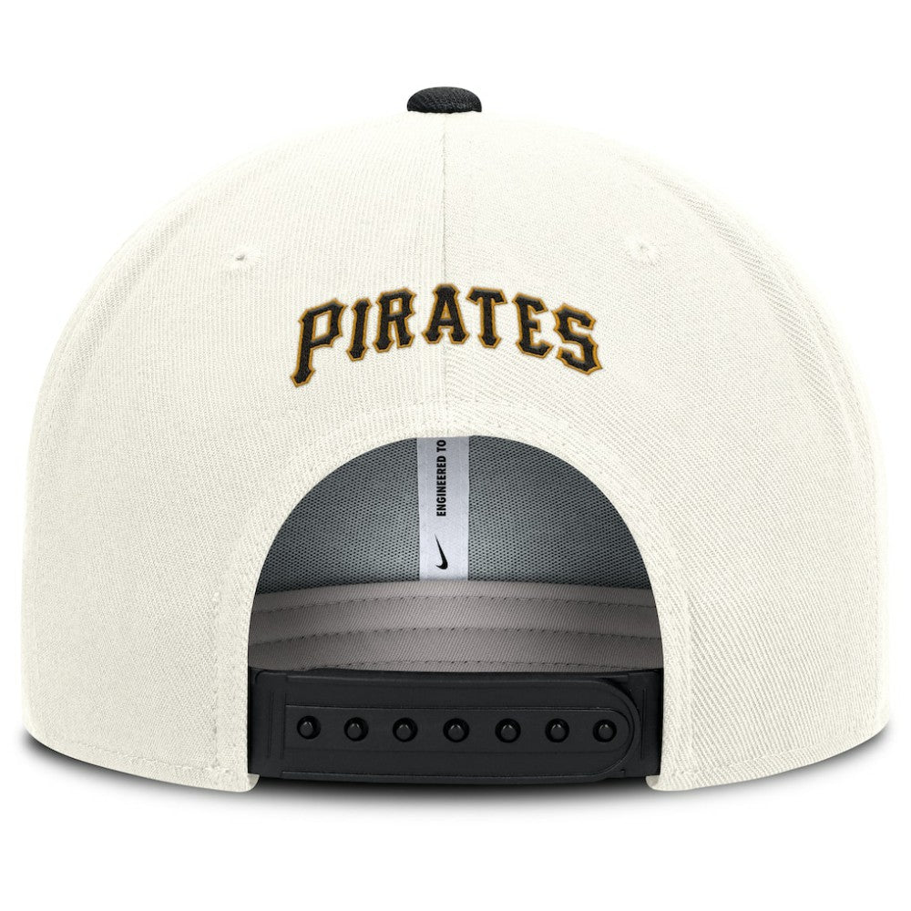 Pittsburgh Pirates Nike Cooperstown Pro Dri-FIT Snapback Hat - Cream/Black - Nike Sale