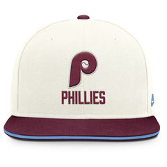 Philadelphia Phillies Nike Cooperstown Pro Dri-FIT Snapback Hat - Cream/Burgundy - Nike on Sale