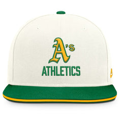 Athletics Nike Cooperstown Pro Dri-FIT Snapback Hat - Cream/Green - Nike Discount